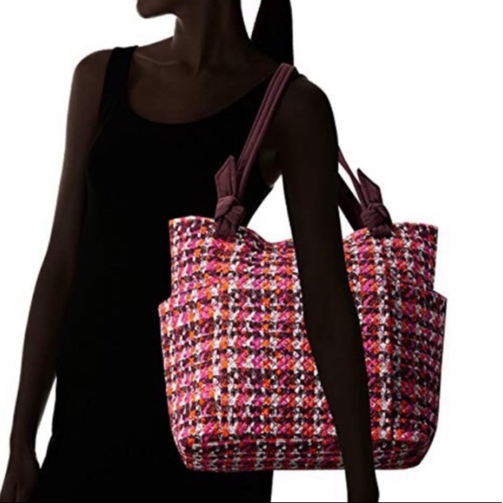 NWT Vera Bradley Hadley Tote quilted Houndstooth Tweed Bag